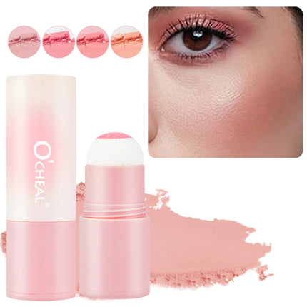 Blush Stick Brightening Contour Powder Shadow Blusher Waterproof Eyes&lip Cheek Tint Beauty Blush Stick Sponge Makeup Cosmetics