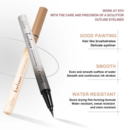 Waterproof Liquid Eyeliner, Quick-Dry, Sweat-Resistant, Smudge-Proof & Long-Lasting, High-Pigmented Liner For Bold Looks,