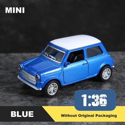 1:36 Alloy Vintage Diecast Car Model FIAT MINI Classic Pull Back Car Model Miniature Vehicle Replica For Collection Gift