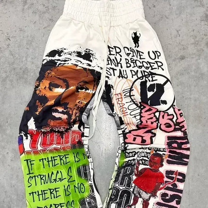 Hip Hop Yu-Gi-Oh Y2k Pants Baggy Sweatpants Men Elastic Waist American Streetwear Vintage Joggings Casual Pants Men Clothing