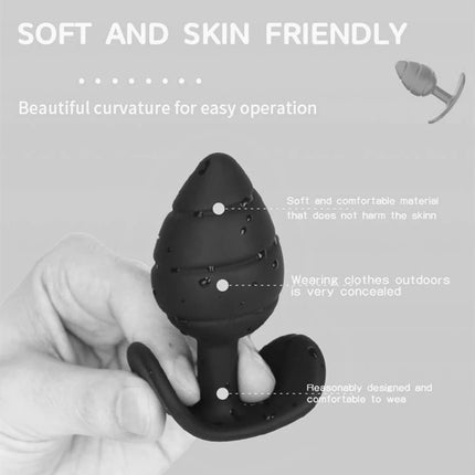 Silicone Anal Plug Soft Butt Plug with Metal Ball Rolling Massage for Women Male Erotic Massager Dildo Vibrator Anal Toys Adult