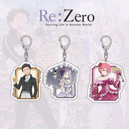 Re:Zero Subaru Natsuki Emilia Rem 6cm Acrylic Stand Keychain Anime Bag Charm Collectible Gift For Fans