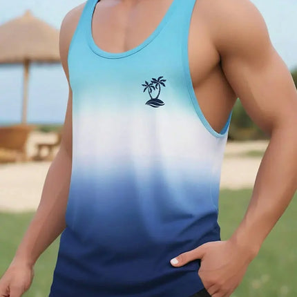 Summer Daily Casual Men's Sleeveless T-shirt Hawaiian Men's Tank Top Outdoor Beach Men's Tank Top Street Fashion Men's Tank Top