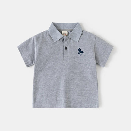 2026 Short Sleeve Summer Boy's Polo Shirt Children Tops Wear 90-130 CM Kids Tees Soft Boys Costumes 4-6Y