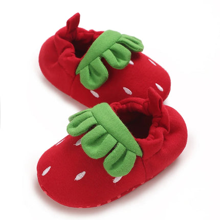 Spring and Autumn Baby Girl Baby Shoes Cute Strawberry Casual Sports Shoes Elastic Mouth Comfortable Baby Walking Shoes