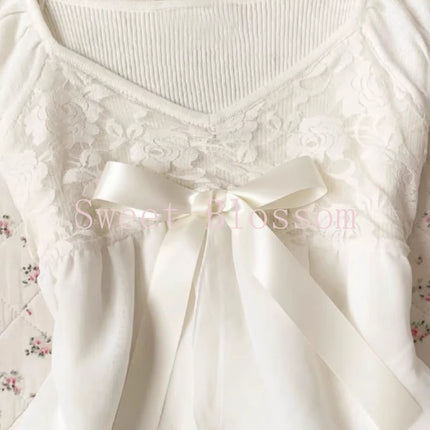 Y2k Kawaii White Ruffle Sweet Blouse Women Japanese Fashion Fairy Bow Sleeveless Tops New Harajuku Elegant Slim Summer Shirts