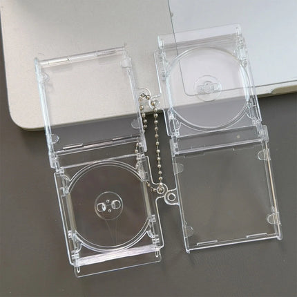 1/50pcs Clear Peripheral Commemorative Album Blank Mini CD Case Pendant For DIY Keychains Backpack Hanging Decoration Keyrings