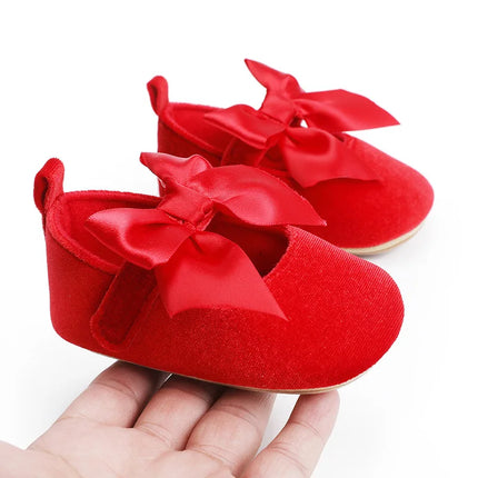Spring and Autumn Baby Butterfly Knot Fashion Fluffy Princess Shoes 0-1 Year Old Baby Shoes Sneakers