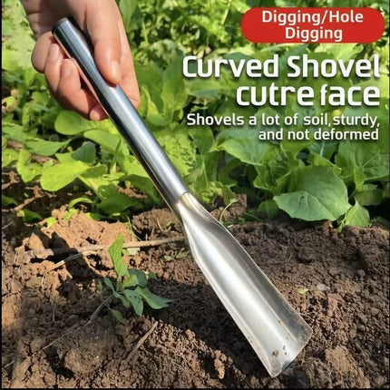 Stainless steel one-piece garden shovel is suitable for planting, weeding, turning soil, anti-rust gardening tools 1/5pcs