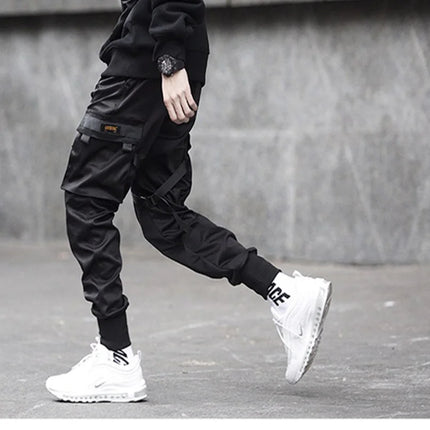 Men's Techwear Pants Cotton Streetwear Black Cargo Trousers Youth Harem Pants Joggong Sportswear Trendy Jogger 2024 Z1A1