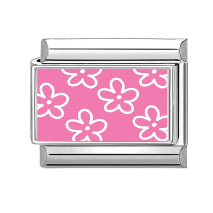 Wholesale Sweet Pink Series Stars Heart Flowers Butterfly Italian Link Fit 9mm Stainless Steel Bracelet Making DIY Charm Jewelry