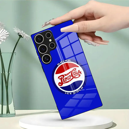 Classic Pepsis Cola Phone Case For Samsung S26 S25 Edge Ultra 23 22 21 20 Ultra Plus S24 Fe Glass Cover