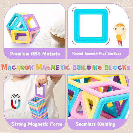 Big Size Macaron Designer Construction Set Model &Magnetic Building Blocks Educational Toys for Kids Birthday Gifts Random Color