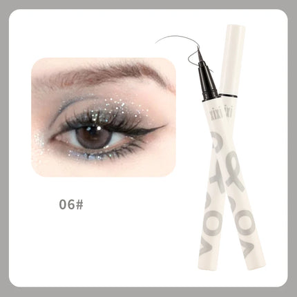 Liquid Aurora Blue Shiny Eye Liner Pen Glitter Phosphorescence Pigment Waterproof Shimmer Sparkling Eyeliners Diamond Eye Makeup