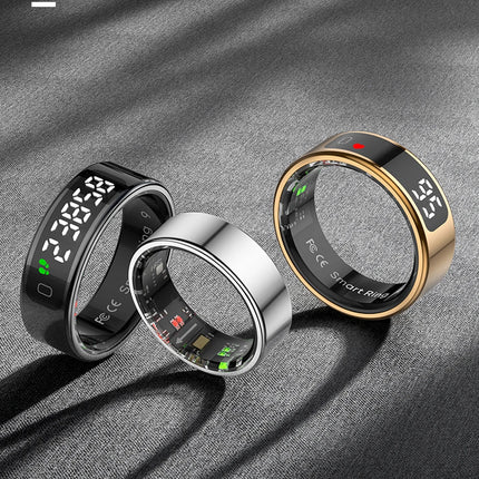 2025 COLMI R12 Smart Ring with Display Screen and Touch, Wireless Charging, Health Manager, 5 ATM Waterproof For Men Women