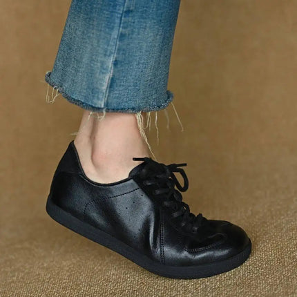 Genuine leather German training shoes Woman flats suede Retro For Women's sneakers Luxury High quality