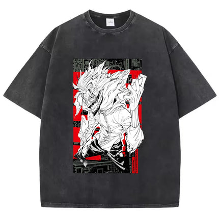 Cotton Washed Dandadan Okarun T-shirt Men Japanese Anime T Shirt Cartoon High Quality Tshirt Aesthetic Fashion Tee Male