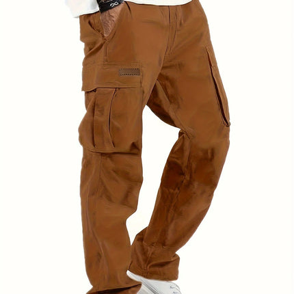 American style high street multi pocket workwear pants for men's new trendy loose straight leg versatile casual long pants