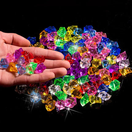100Pcs Acrylic Stones Crystal Ice Cubes Decor Vase Filler Pebble Aquarium Fish Tank Accessories DIYJewelry Decoration 6*9mm
