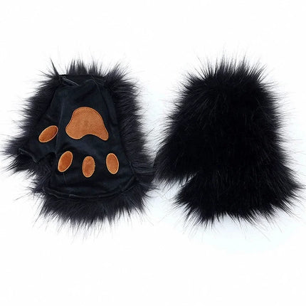 Costume Accessory Set Fox Ears and Tail Soft Faux Fur Hair Band Animal Themed Cosplay Halloween Party