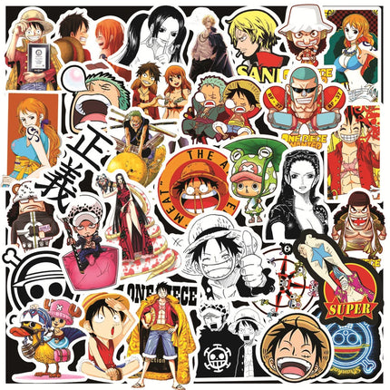 50/100pcs Japan One Piece Anime Stickers Cartoon Decals DIY Skateboard Car Laptop Motorcycle Waterproof Cool Sticker Classic Toy