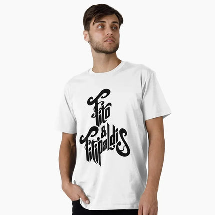 FITO Y FITIPALDIS Rock Music T-shirt Short Sleeve Cotton Printed Casual Wear Ideal Choice for Music Enthusiasts