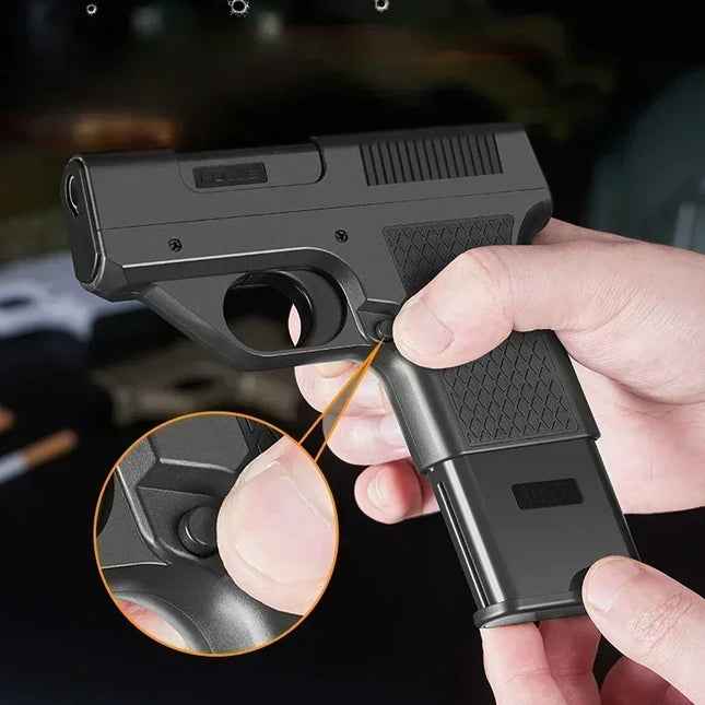 Pistol Style Lighters with 3 Cigarette Case Jet Turb Lighter Gas Lighter Capacity 10PCS Windproof Cigar Lighter Gadgets for Men