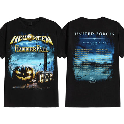 Helloween United Forces T-Shirt Women Men Oversized Street Y2K Hip Hop Short Sleeve Hip Hop Casual Cotton Female Male Clothing