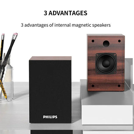 Philips SPA20 Speaker Bluetooth with 360 degree Surround Sound Bluetooth Wireless Stereo for Computer Macbook Laptop