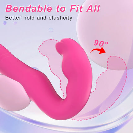 Thrusting Vibrator Sex Toys for Women Strap-on Double Heads Dildo Vibrators G Spot Clitoral Rabbit Vibration Masturbator