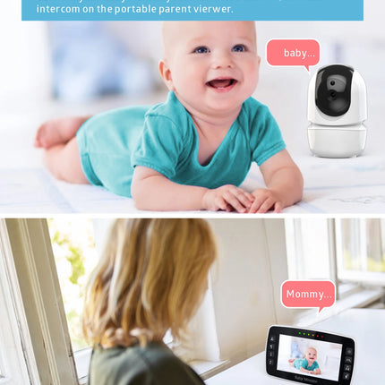 New Baby Monitor Two camera 4.3Inch Wireless With PTZ Camera High Security Camera Night Vision Temperature Monitoring Baby