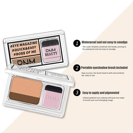 1Pc DNM Professional Women's Cosmetics Two-color Matte Lazy Eye Shadow Double Small Box Easy Carry Eyeshadow Tray for Makeup
