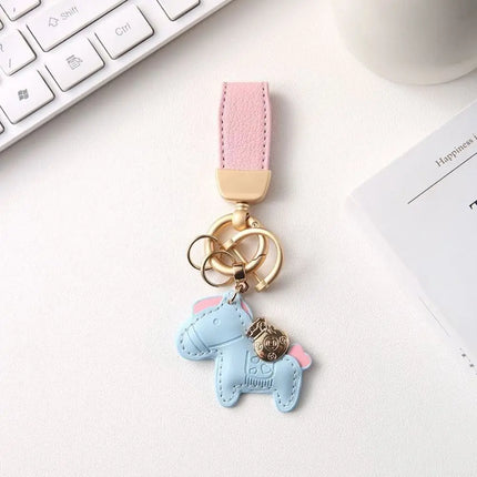 Cartoon Horse Keychain Year of Horse Leather Horse Pendant Horse Ornament Chinese Zodiac Chinese New Year Gift Birthday Gift