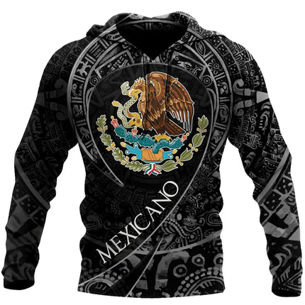 Mexico National Flag Print Hoodies For Men Fashion 3D Eagle Pattern New in Sweatshirts Hip Hop Harajuku Oversized Pullover Tops