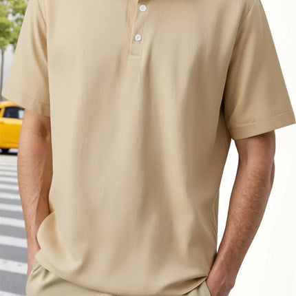 Summer Men's Cotton Linen Casual Polo Shirt Quick Dry Short Sleeve T-shirts Male Tops Turn-down Collar Pullover Men Polo Shirt