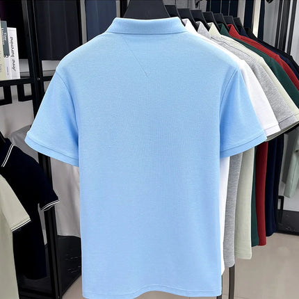100% pure cotton high-end brand men's short sleeve polo shirt, summer fashion, original pony embroidery, golf polo, casual T-shirt