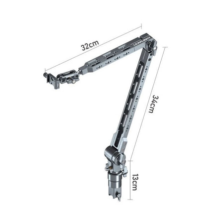 Aluminum Alloy Boom Arm Stand, 360° Rotatable Desktop Mount for Live Streaming, Video Recording, Phone iPad Tablet Holder