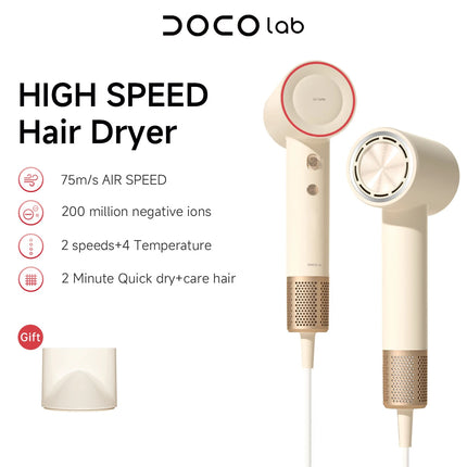 DOCO Hair Dryer High Speed 600 million Negative Ions Hair Care Professional Lightweight Home Travel Gift 110000 Rpm