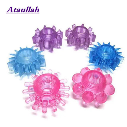 5pcs Lock Ring For Men Vibration Penis Enlargement Stimulation Time Delay Male Ring Couple Lover Play Games Sex Toy SP008