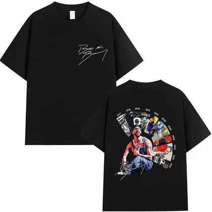 Y2k Fashion Top Rapper Bad Bunny Tour 2025 Album Merch T Shirts Debi Tirar Mas Fotos DTMF Graphics Cotton Printed T-shirt Unisex