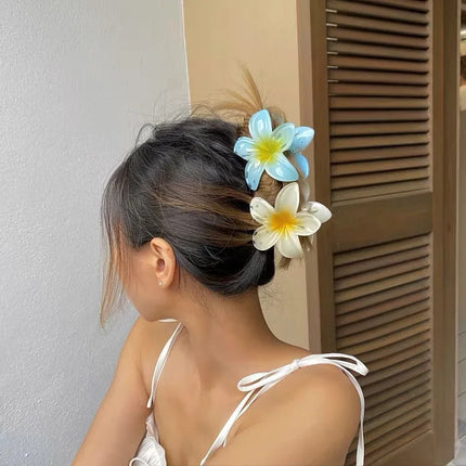 Bohemian Flower Hair Claw Clip For Women Sweet Floral Hair Claws Crab Clamp Barrettes Hawaiian Headwear Beach Accessories Girl