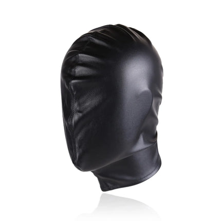 PU Leather Bondage Mask Full Head Hood Blindfold BDSM Fetish Roleplay Slave Harness Sexy Adult Sex Toys for Women Men Couples