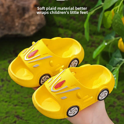 Kids Luminous Slippers Summer Indoor Cartoon Car Girls Shoes Soft Anti-slip Boy Beach Shoes Fashion Outdoor Children LED Slipper