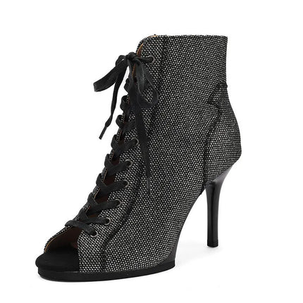 Women Black High Heels Trend  Stilettos Jazz Dance Woman Shoes Latin Dancing Street Sexy Stilettos Booties Plus Size