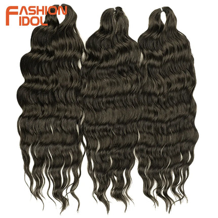 Anna Hair Synthetic Loose Deep Wave Braiding Hair Extensions 24 Inch Water Wave Braid Hair Ombre Blonde Twist Crochet Curly Hair