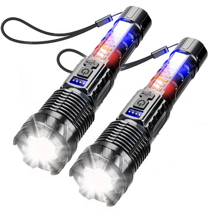 Portable Rechargeable LED COB Flashlight with Clip Super Bright Telescopic zoom Handheld Work Flashlight For Outdoor Camping