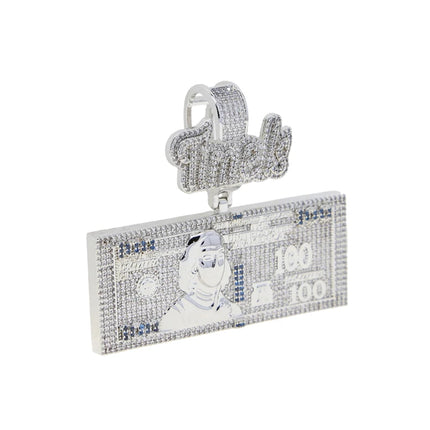 2025 New Trend Time Is Money Dollar Pendant Necklace Iced Out Bling Cubic Zirconia Charm Men Women Fashion Hip Hop Gifts Jewelry