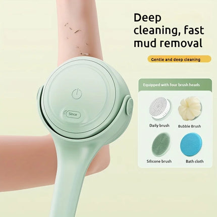 Electric Bath Bruhes Body Brush Back Scrubber for Shower Electric Body Scrub Brush Long Handle Back Brushes Bath and Body