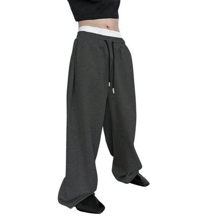 Mens Sweatpants Straight Fit Joggers for Sports and Streetwear Loose Oversized Casual Pant Drawstring Multi-pocket Men Long Pant