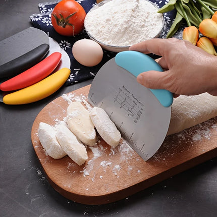 1pc  ，Stainless Steel Dough Scraper: Multi-Use Baking Tool for Pastries & Bread – Holiday-Safe Kitchen Gadget